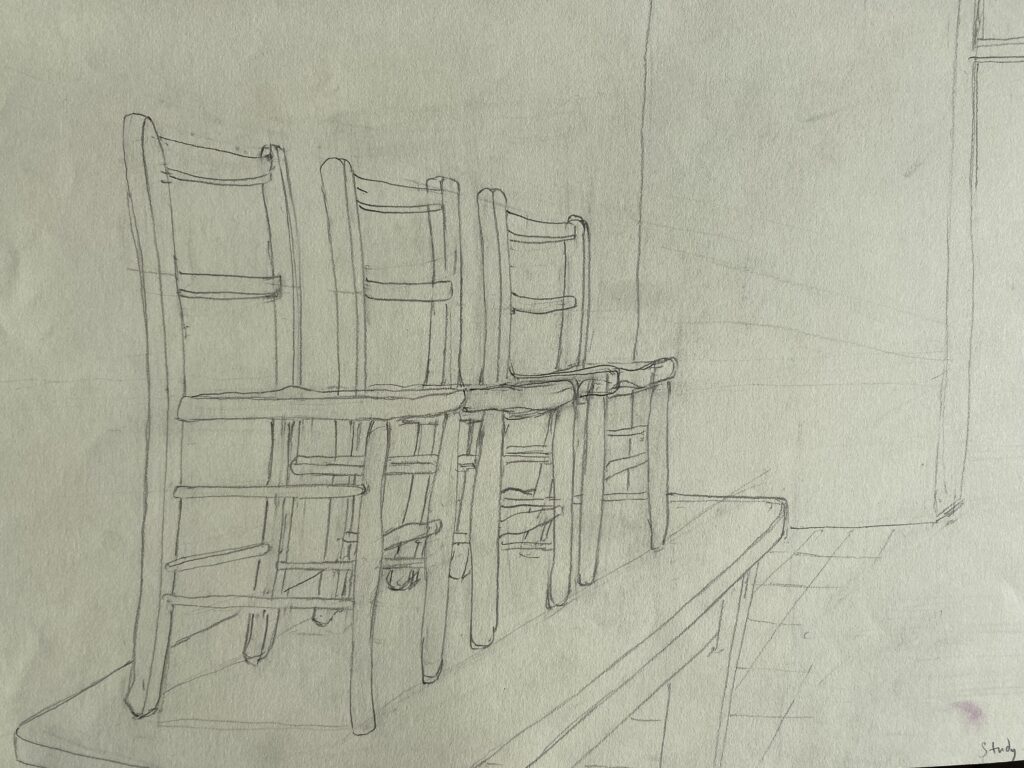 Hand drawn table chair and mirror sketch  Stock Image  Everypixel